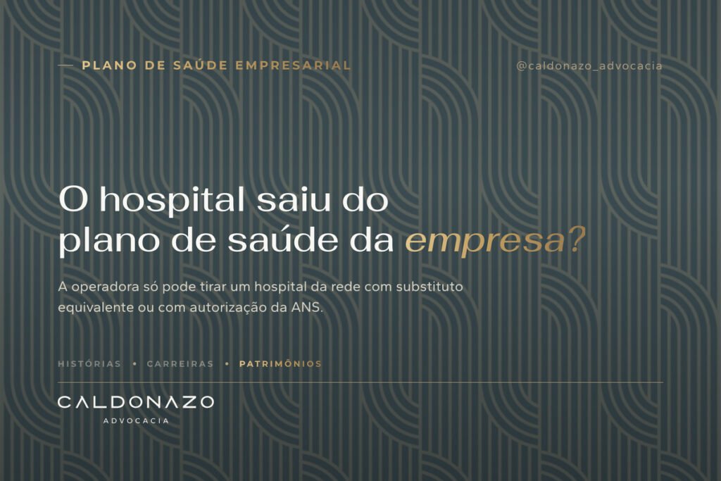Arte com a pergunta: o hospital saiu do plano de saúde da empresa? Guia sobre hospital descredenciado no plano de saúde empresarial